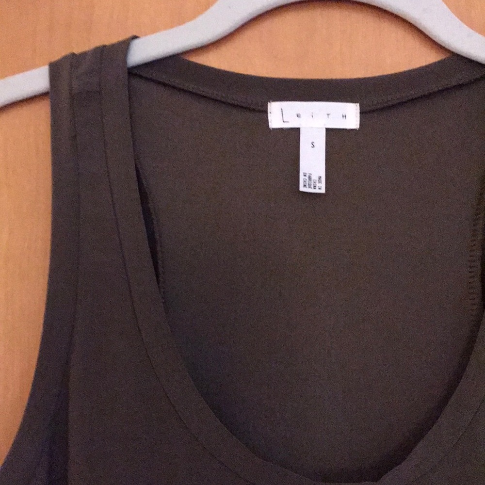 Khaki green racer back dress